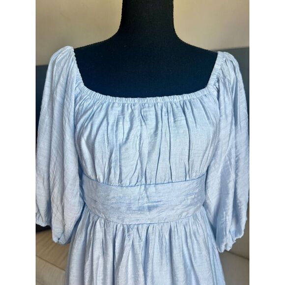 Hello Molly Light Blue Tie Back Dress Size Medium - Picture 5 of 9